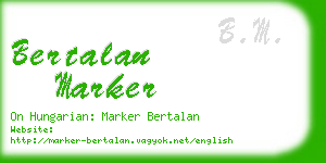bertalan marker business card